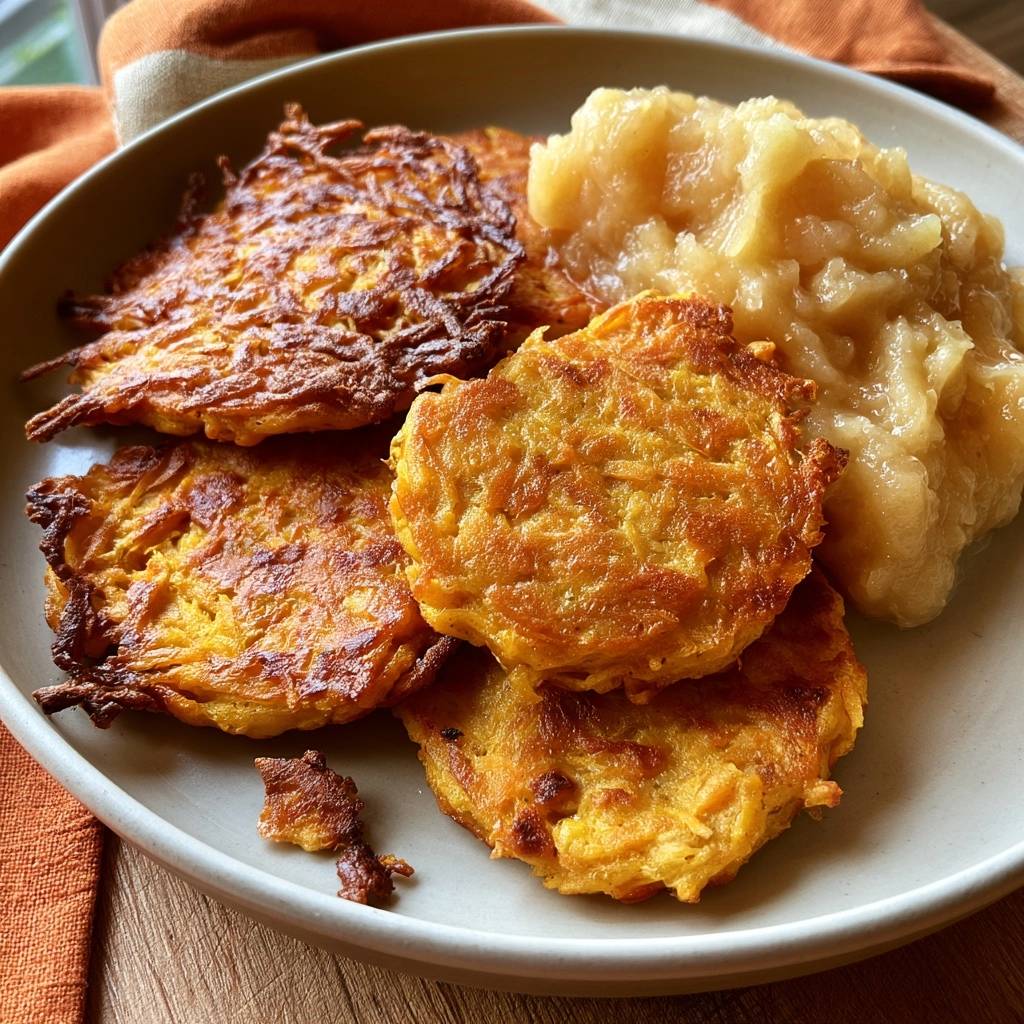 Kürbis-Reibekuchen mit Apfelmus