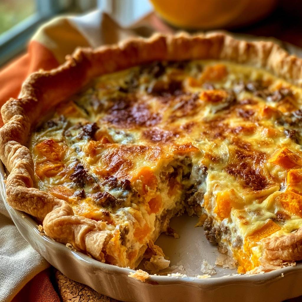 Kürbis-Rinderhack-Quiche