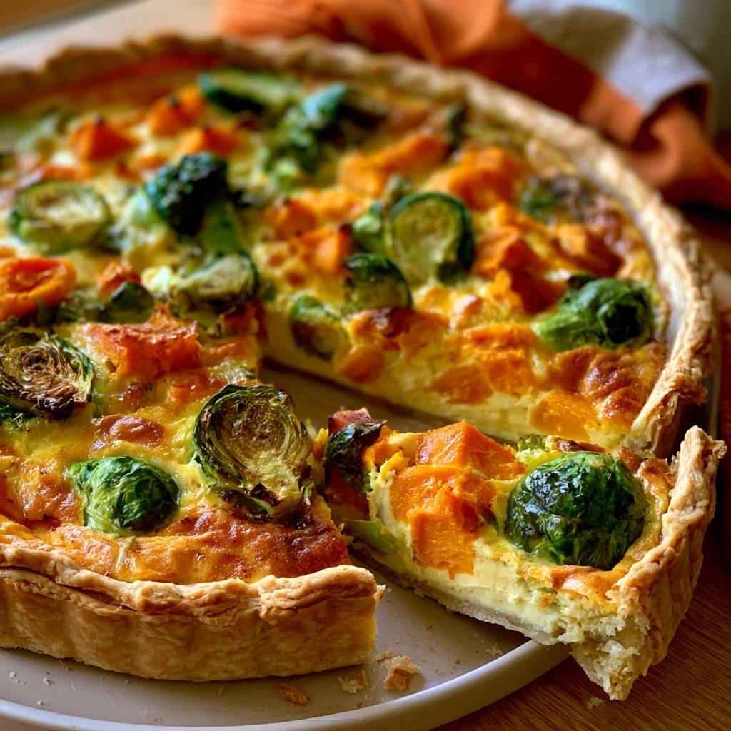 Kürbis-Rosenkohl-Quiche