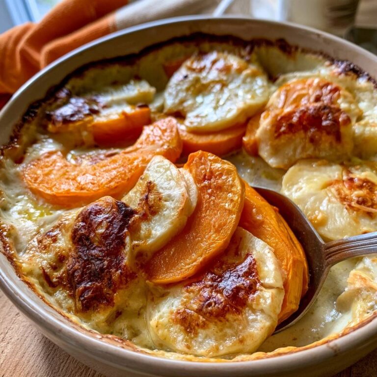 Kürbis-Sellerie-Gratin mit Bergkäse