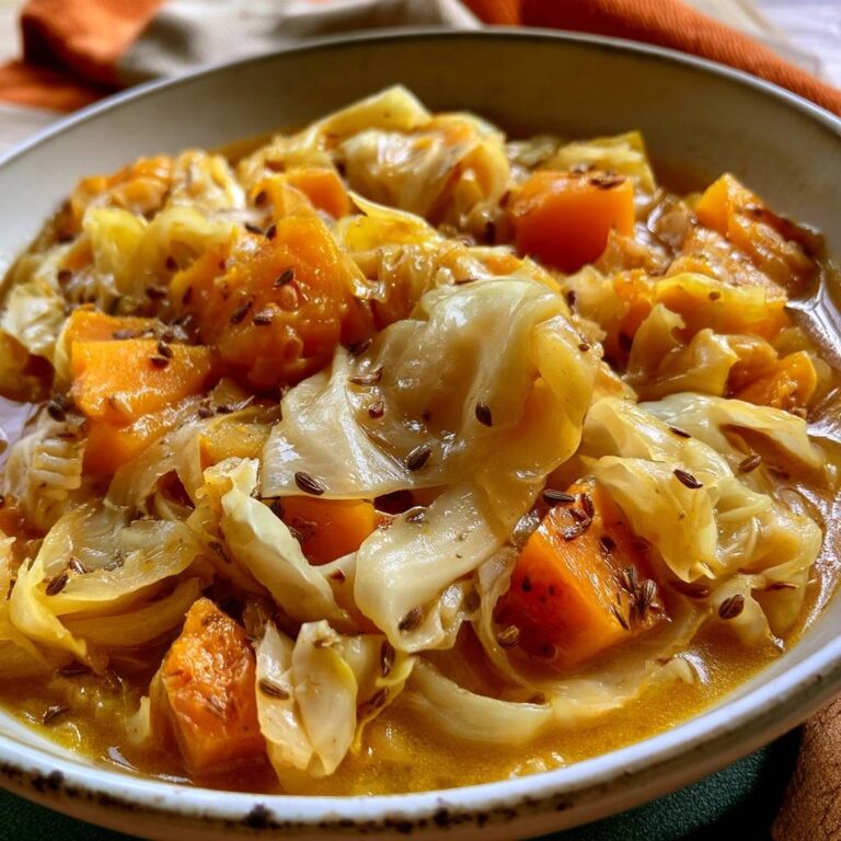 Kürbis-Weißkohl-Eintopf mit Kümmel