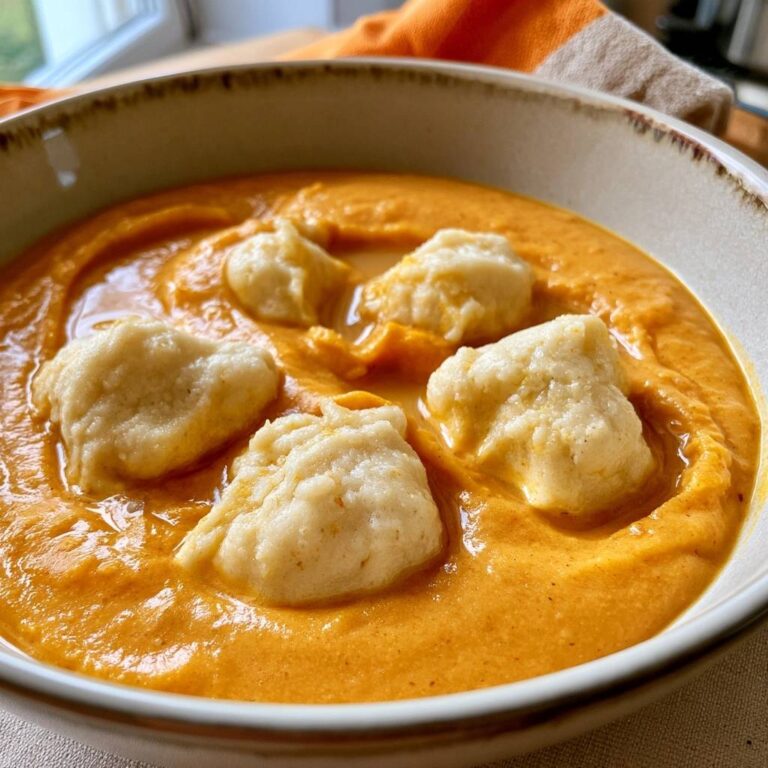 Kürbissuppe mit Grießklößchen