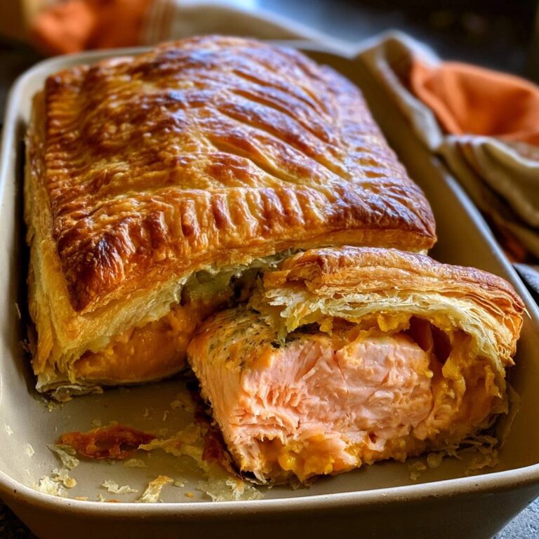 Lachs im Blätterteig mit Kürbis
