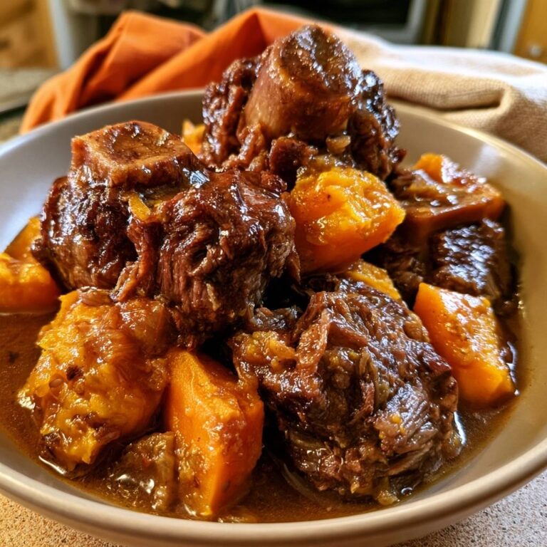 Ochsenschwanzragout mit Kürbis