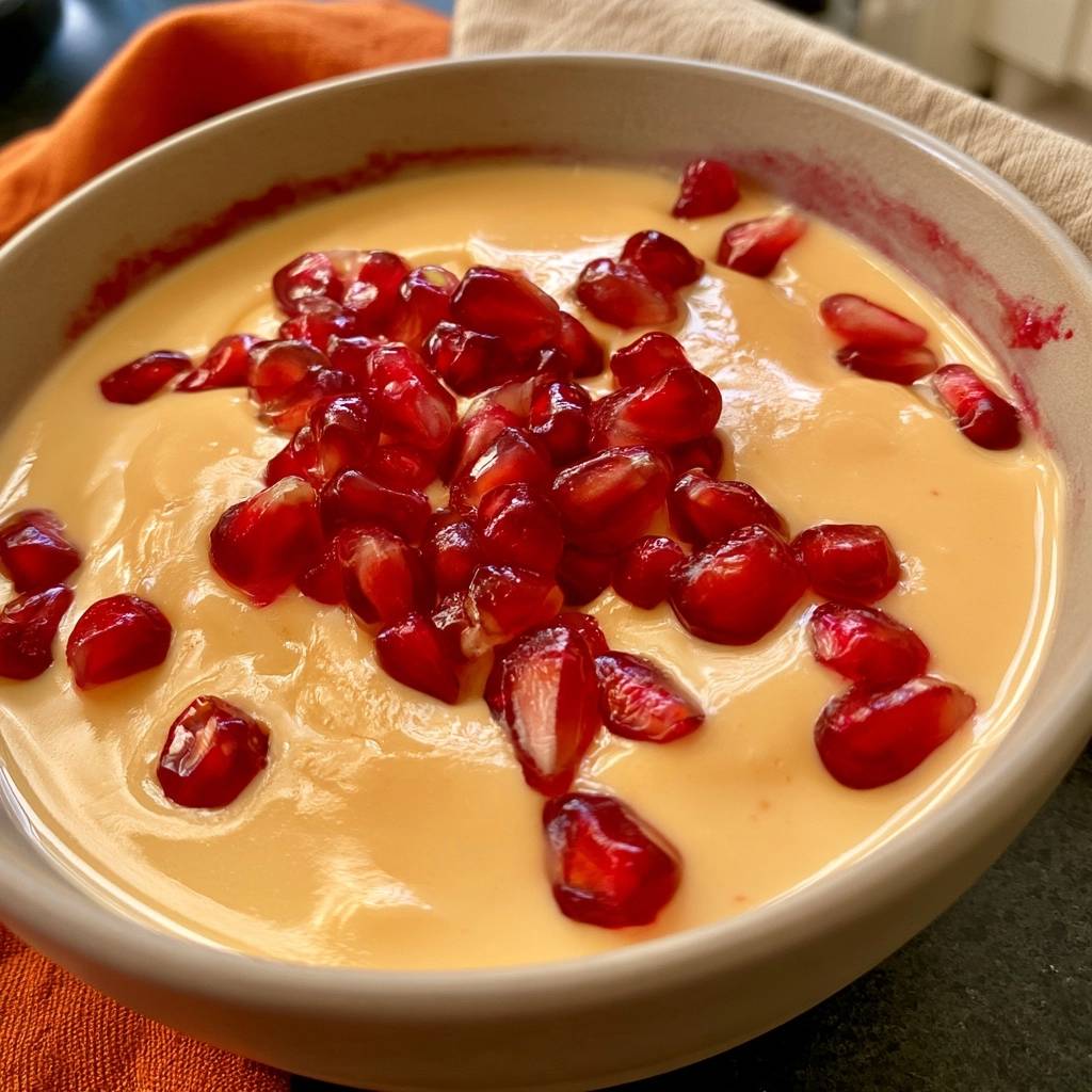 Orangenposset mit Granatapfelkernen