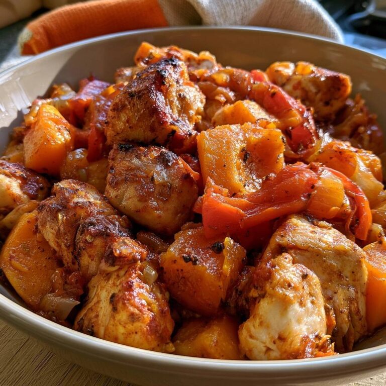 Paprikahähnchen mit Kürbis