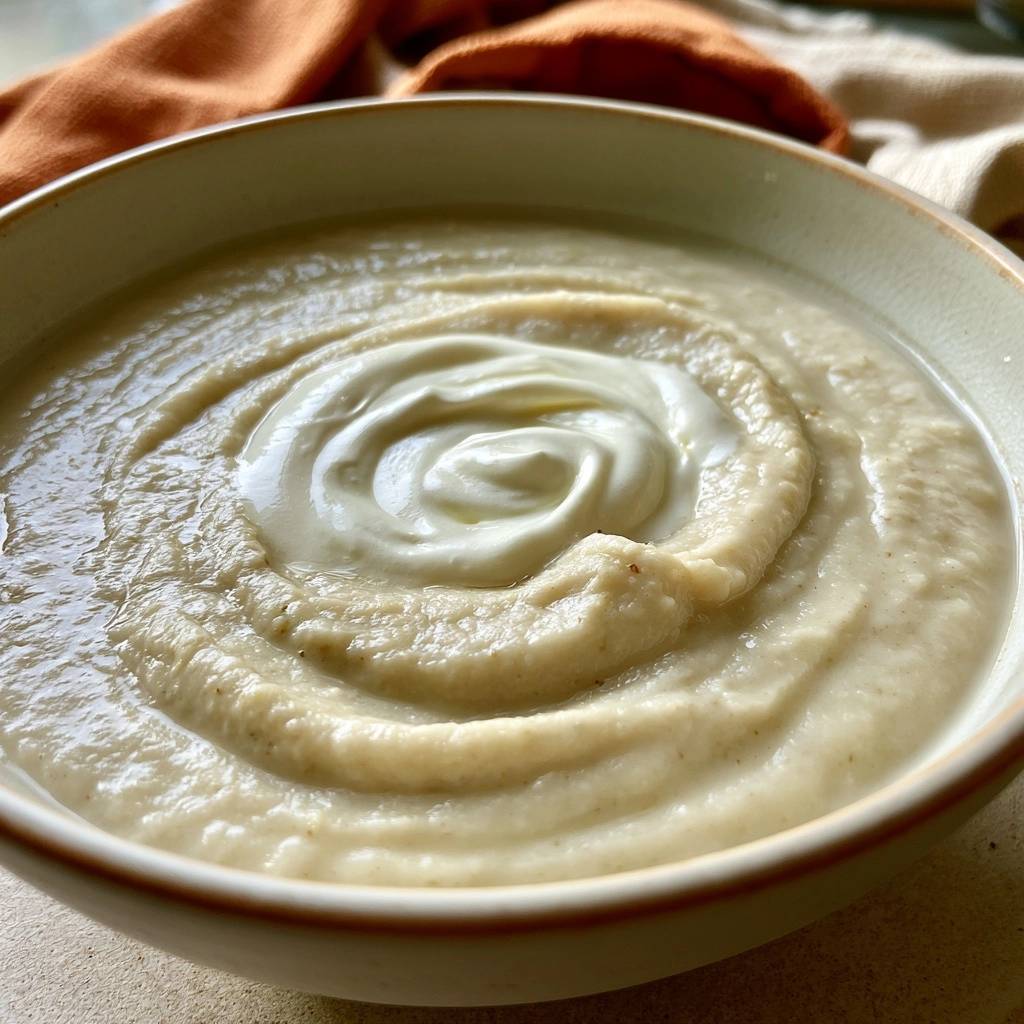 Petersilienwurzelsuppe mit Zitronensahne