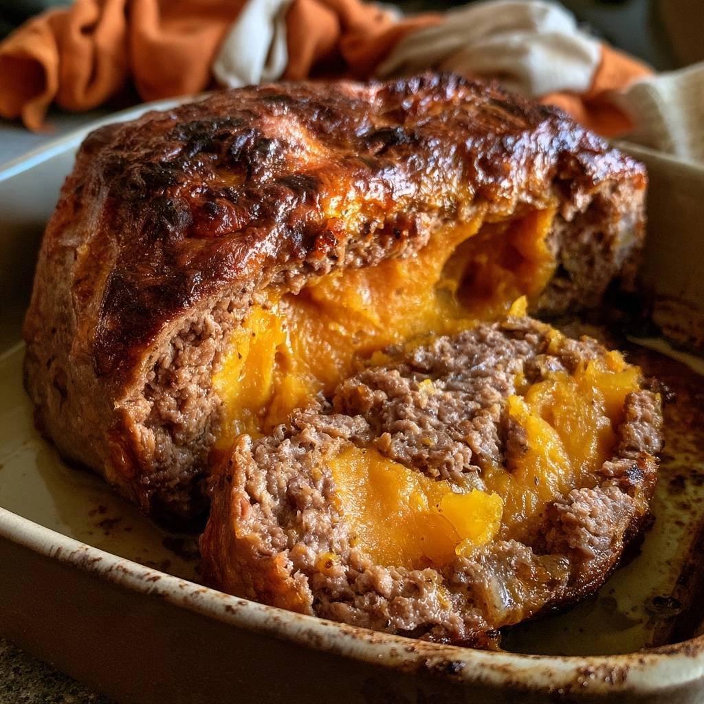 Rinderhackbraten mit Kürbisfüllung