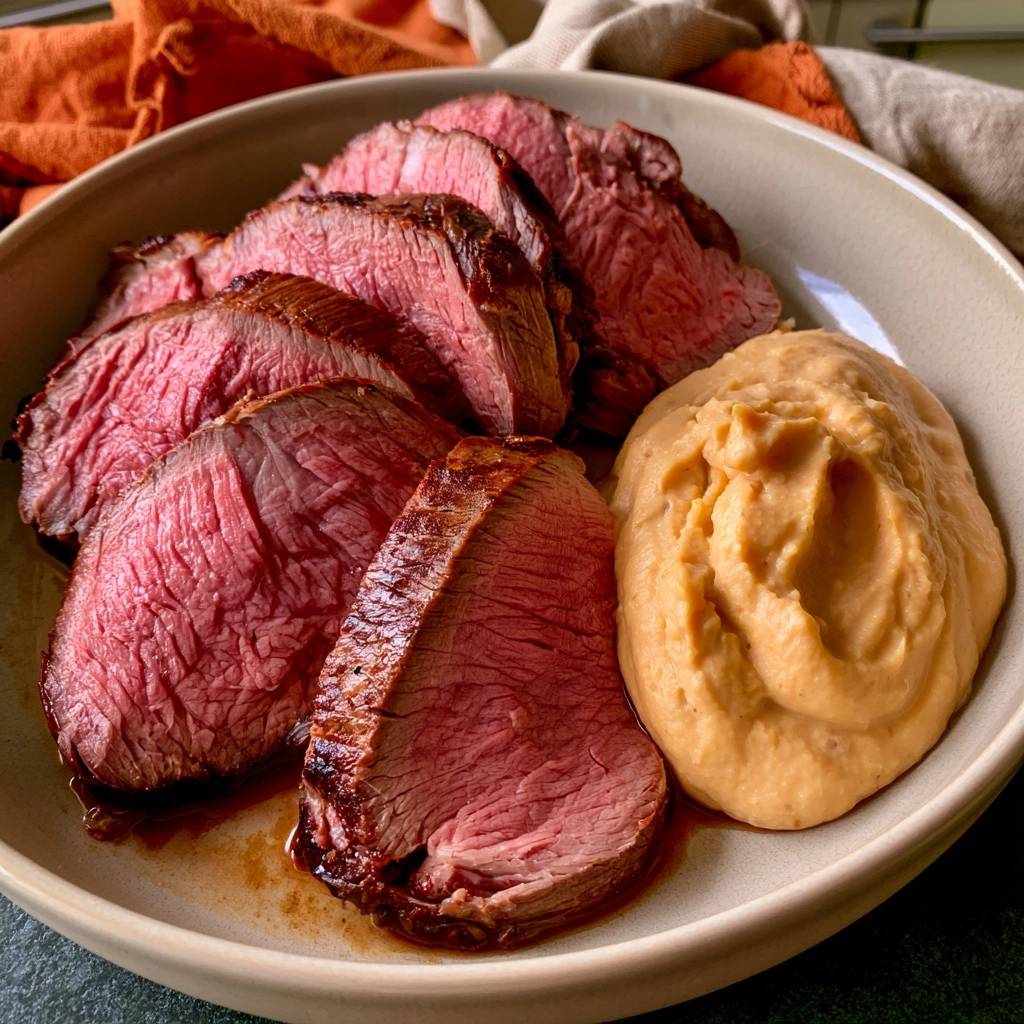 Roastbeef mit Kürbis-Meerrettich-Creme