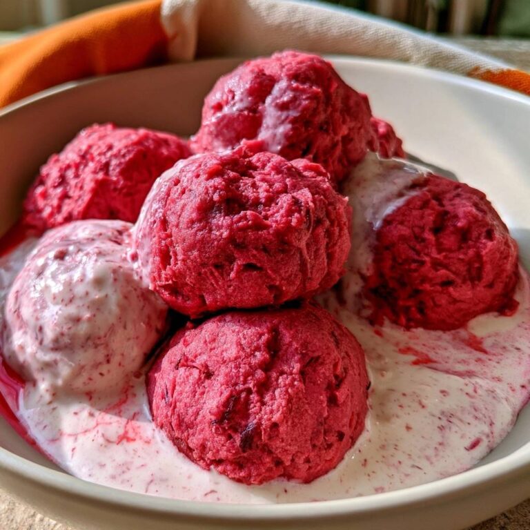 Rote-Bete-Kürbis-Knödel mit Meerrettichsoße