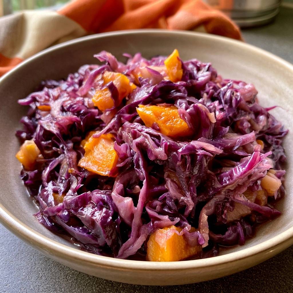 Rotkohl mit Kürbis und Äpfeln