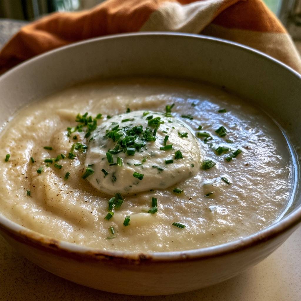 Schwarzwurzelsuppe mit Kürbis und Schnittlauchsahne